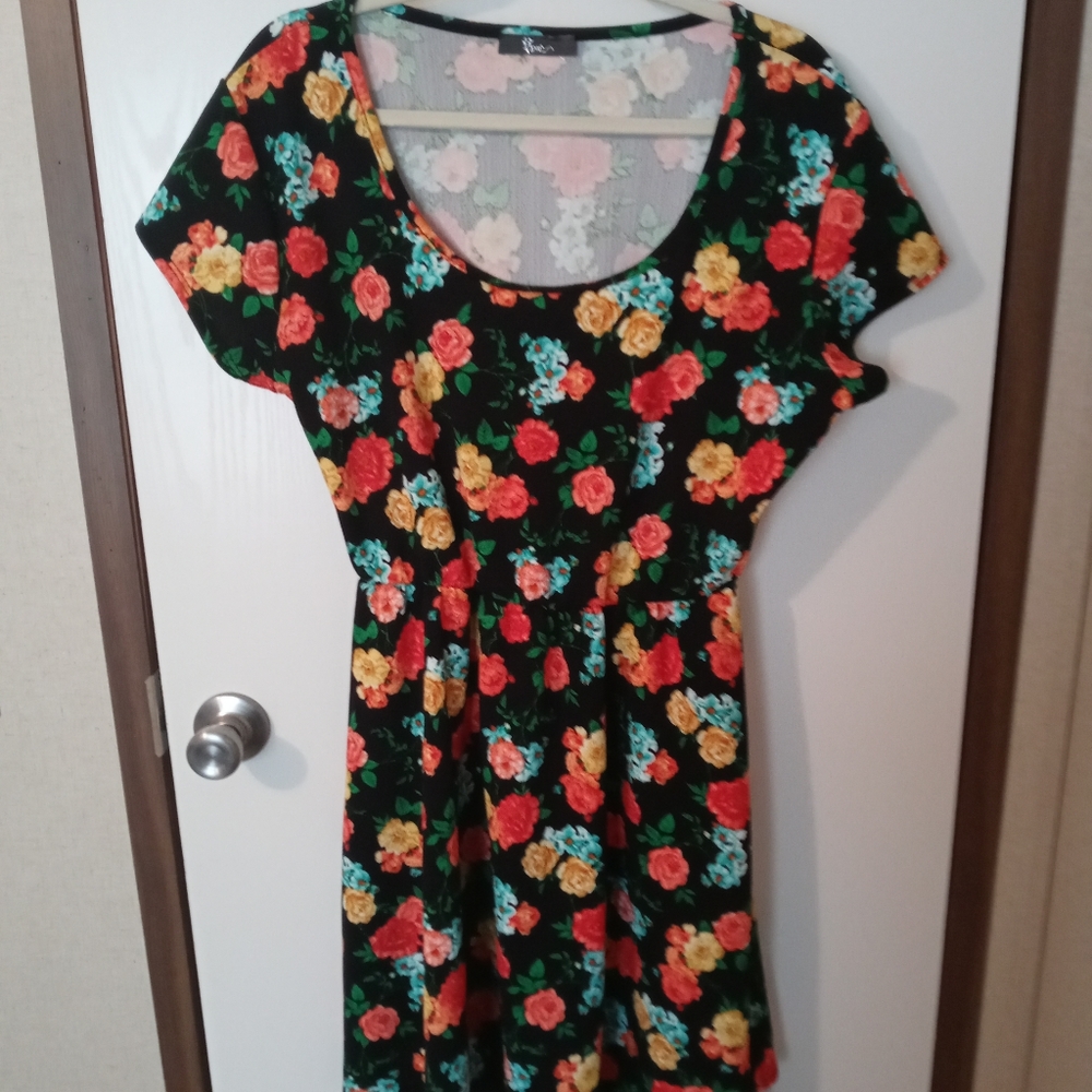 Pinc Cinch Waist Floral 2X